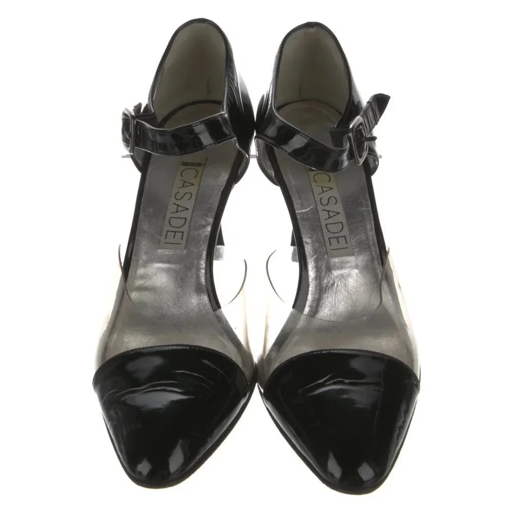 CASADEI Patent Leather D'Orsay Pumps Maryjane Sz 6 1/2 - Picture 4 of 5